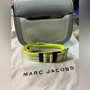 Marc Jacobs Empire City Saddle Bag Color-blocked with canvas strap new w/ tags